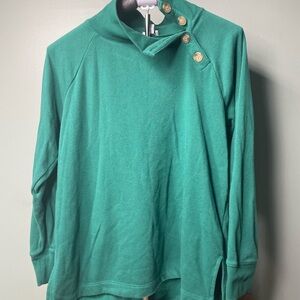 J. Crew Green Button-Detail Sweater